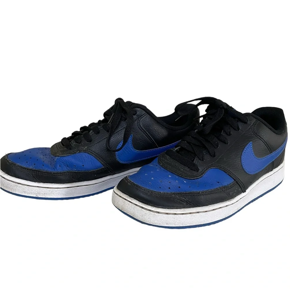 NIKE COURT VISION LOW SNEAKERS Size 8.5 Black Blue